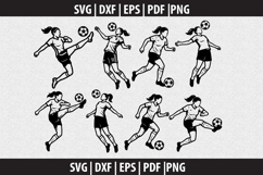 Girl soccer silhouette SVG design Product Image 1