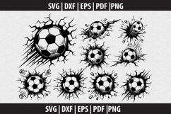 Soccer Ball Wall Crack SVG design Product Image 2