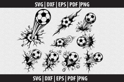 Soccer Ball Wall Crack SVG design Product Image 2