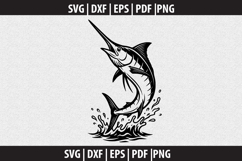 Marlin Fish SVG Silhouette design Product Image 2