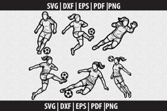 Girl soccer silhouette SVG design Product Image 1