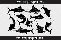 Marlin Fish SVG Silhouette design Product Image 1