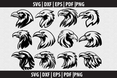Raven bird SVG Silhouette design Product Image 1