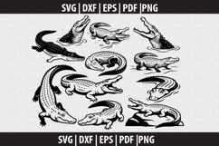 Crocodile SVG Silhouette design Product Image 1