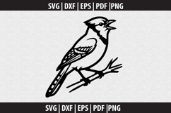 Blue jay Bird SVG Silhouette design Product Image 2