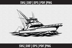 Fishing boat SVG Silhouette design Product Image 2
