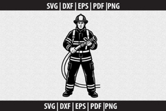 Firefighter SVG Silhouette design Product Image 2