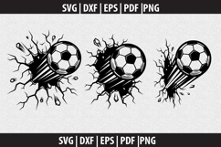 Soccer Ball Wall Crack SVG design Product Image 3