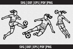 Girl soccer silhouette SVG design Product Image 2