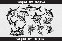 Marlin Fish SVG Silhouette design Product Image 1