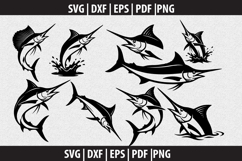 Marlin Fish SVG Silhouette design Product Image 1