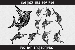 Marlin Fish SVG Silhouette design Product Image 1