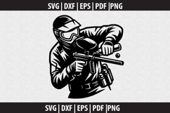 Paintball player SVG Silhouette design Product Image 2