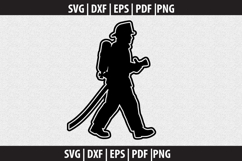 Firefighter SVG Silhouette design Product Image 2