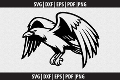Raven bird SVG Silhouette design Product Image 1