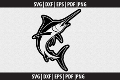 Marlin Fish SVG Silhouette design Product Image 2