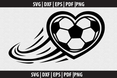 Soccer Ball Heart Shape SVG design Product Image 1