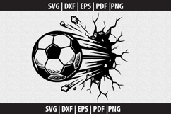 Soccer Ball Wall Crack SVG design Product Image 1