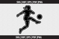 Girl soccer silhouette SVG design Product Image 3
