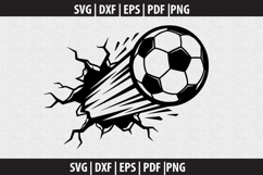 Soccer Ball Wall Crack SVG design Product Image 1