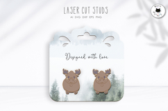 Moose Stud Earrings | Cute Animal Earrings Laser Cut Product Image 1