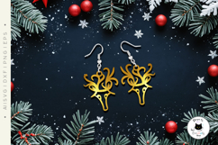 Elegant Christmas Earrings | Reindeer Laser Cut Designs Product Image 7