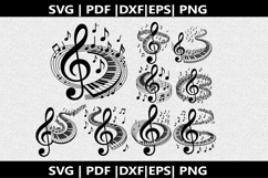 Treble clef notes SVG | Marching Band Shirt |Music Notes Product Image 1