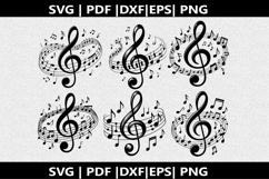 Treble clef notes SVG | Marching Band Shirt |Music Notes Product Image 1