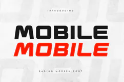 Mobile - Modern Racing Car Font Product Image 1