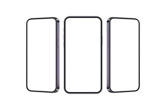 Modern Phones Mockups with Blank Screens, Front and Side Vie Product Image 1