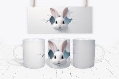 3D Bunny Mug Sublimation Mug Wrap, 3D Animal Mug design Product Image 1