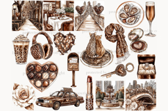 GlamArtZhanna, Valentines clipart, Valentines Day png, Mocha clipart, Brown Valentines Day, Beige Valentines Day, Neutral Valentines, City in Love clipart, Romantic clip art, Romantic clipart, Leopard clipart, romance clip art, Couple clipart, valentines 