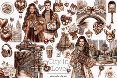 GlamArtZhanna, Valentines clipart, Valentines Day png, Mocha clipart, Brown Valentines Day, Beige Valentines Day, Neutral Valentines, City in Love clipart, Romantic clip art, Romantic clipart, Leopard clipart, romance clip art, Couple clipart, valentines 