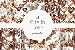 GlamArtZhanna, Valentines pattern, Valentines Day paper, Mocha digital paper, Mocha pattern, Mocha background, City in Love paper, Brown Valentines Day, Beige Valentines Day, Neutral Valentines, hearts digital paper, Leopard paper, Leopard pattern, City d