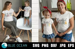 Thankful Mama SVG, Thankful Mini, Mom and Me, Thanksgiving Product Image 3