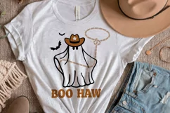 Boo Haw SVG, Western Ghost Svg, Cowboy Ghost Svg, Cowboy Hat Product Image 1