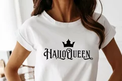 Halloqueen SVG Hallo queen SVG, Halloween woman shirt Product Image 5