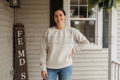 Casual white sweatshirt t-shirt mockup design Product Image 1