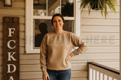 Casual beige long sleeve t-shirt mockup Product Image 1