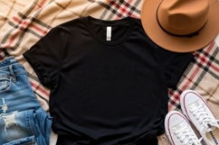 Casual black t-shirt mockup Product Image 1