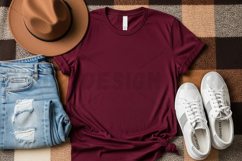 Maroon t-shirt mockup Product Image 1
