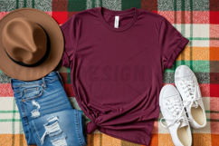 Burgundy t-shirt mockup Product Image 1