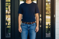 Navy blue t-shirt mockup design Product Image 1