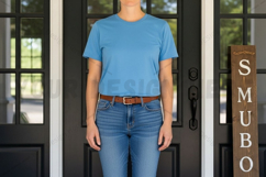 Casual blue t-shirt mockup design Product Image 1