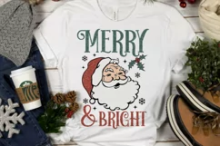Merry and Bright SVG, Merry & Bright PNG, Vintage Christmas Product Image 2