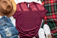 Burgundy t-shirt mockup design Product Image 1