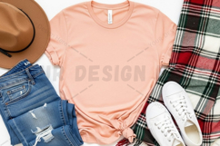Casual peach t-shirt with distressed mockup design Product Image 1