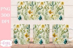 3D embroidery mug wrap design sublimation PNG for spring Product Image 3