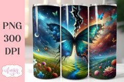 Magical Butterfly tumbler wrap, Spring PNG for sublimation Product Image 1