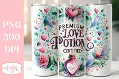 Love Potion tumbler wrap, Valentine's Day sublimation PNG Product Image 1